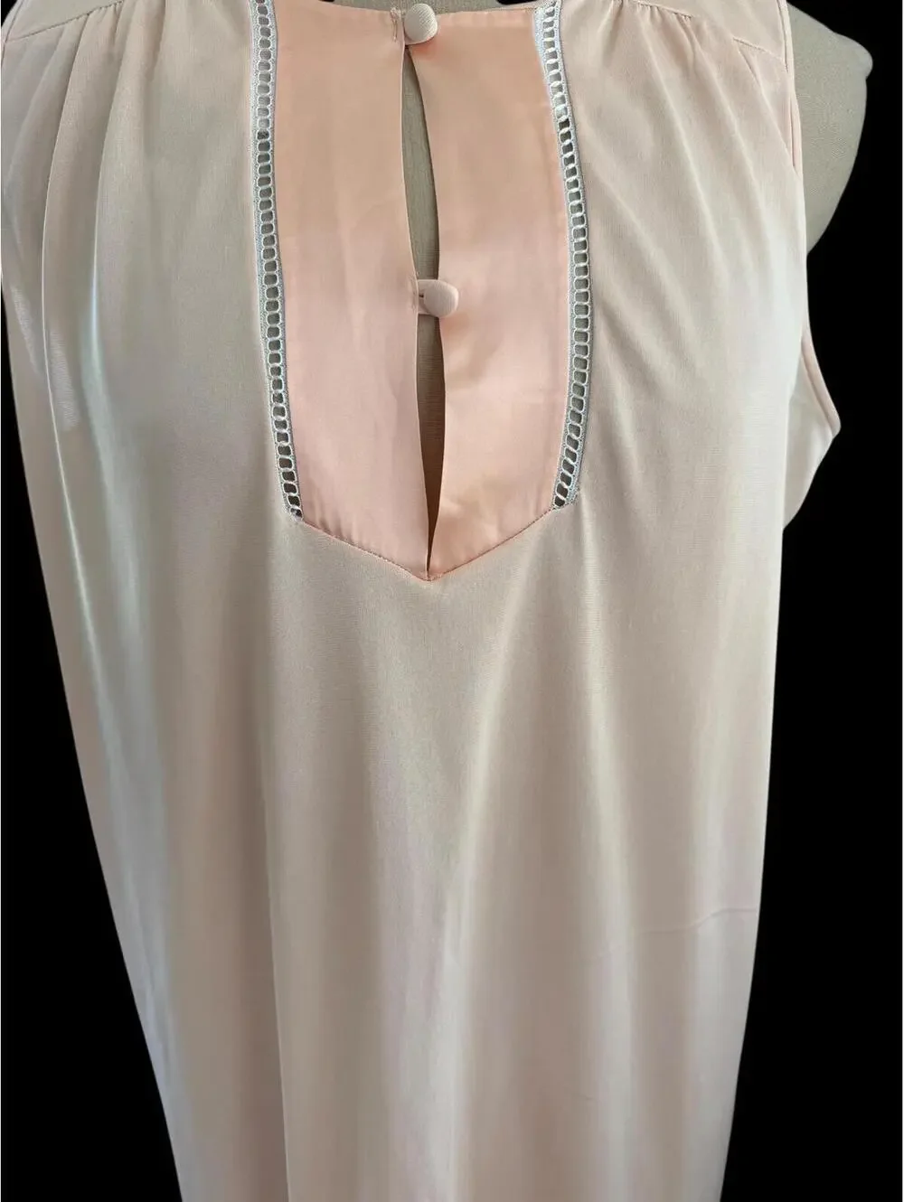 Vintage Gossard Artemis Nightgown Robe Set, Peach Satin Nylon, 1970s